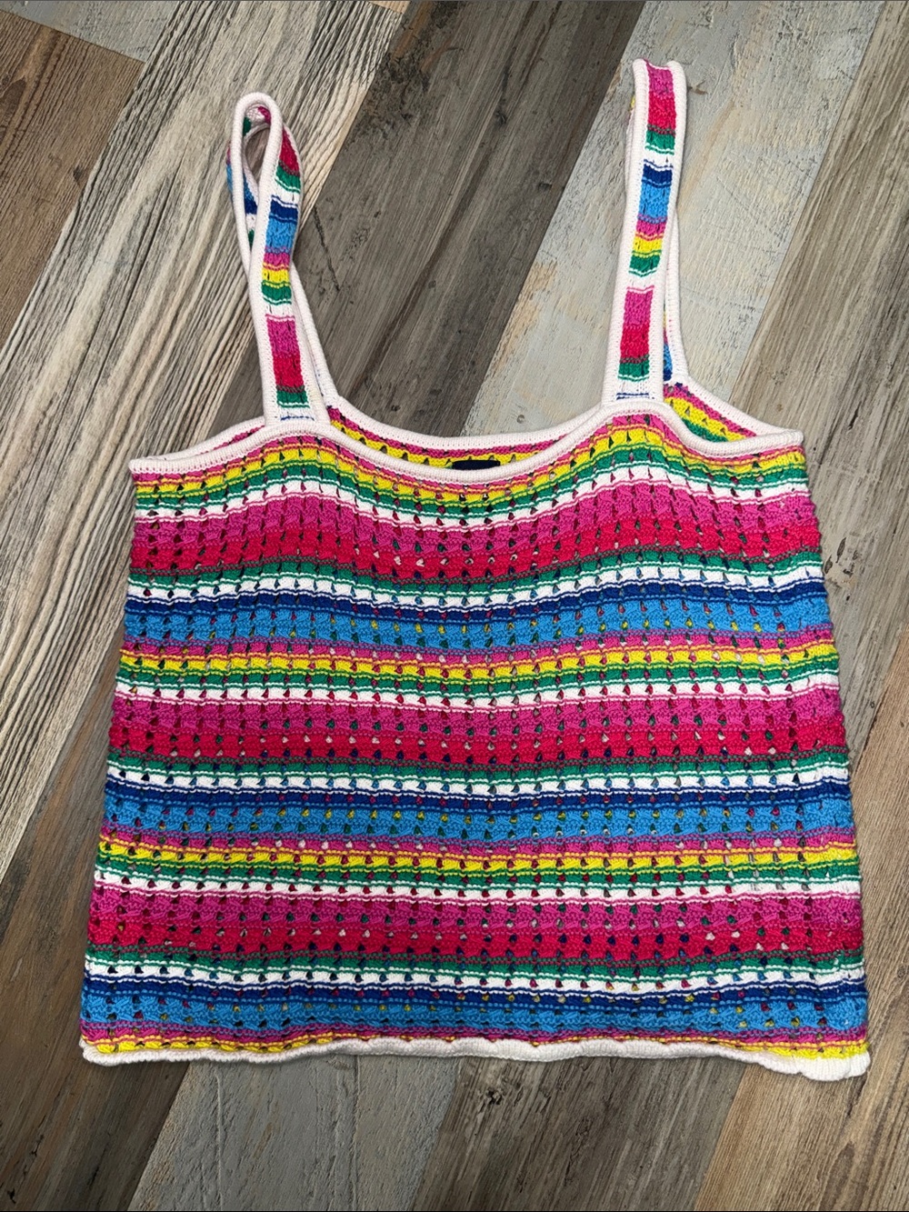 GAP Crocheted Stripe Tank - Pink, Blue & Green